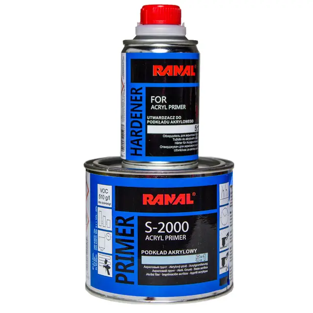 Акриловий грунт 2000 HS 5+1 Ranal 2000 0,4 л в комплекті з затверджувачем 0,08л